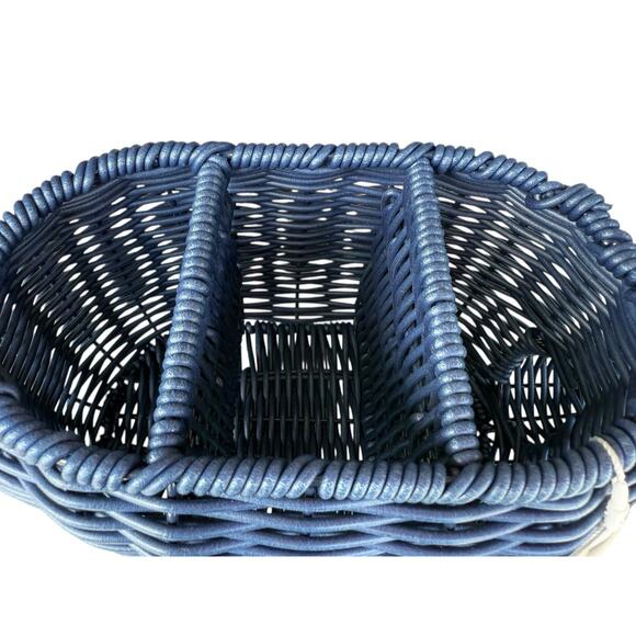 Whale Resin Wicker Utensil Basket by Sun & Bliss Summer Party Oceanside Sea life - Picture 3 of 7